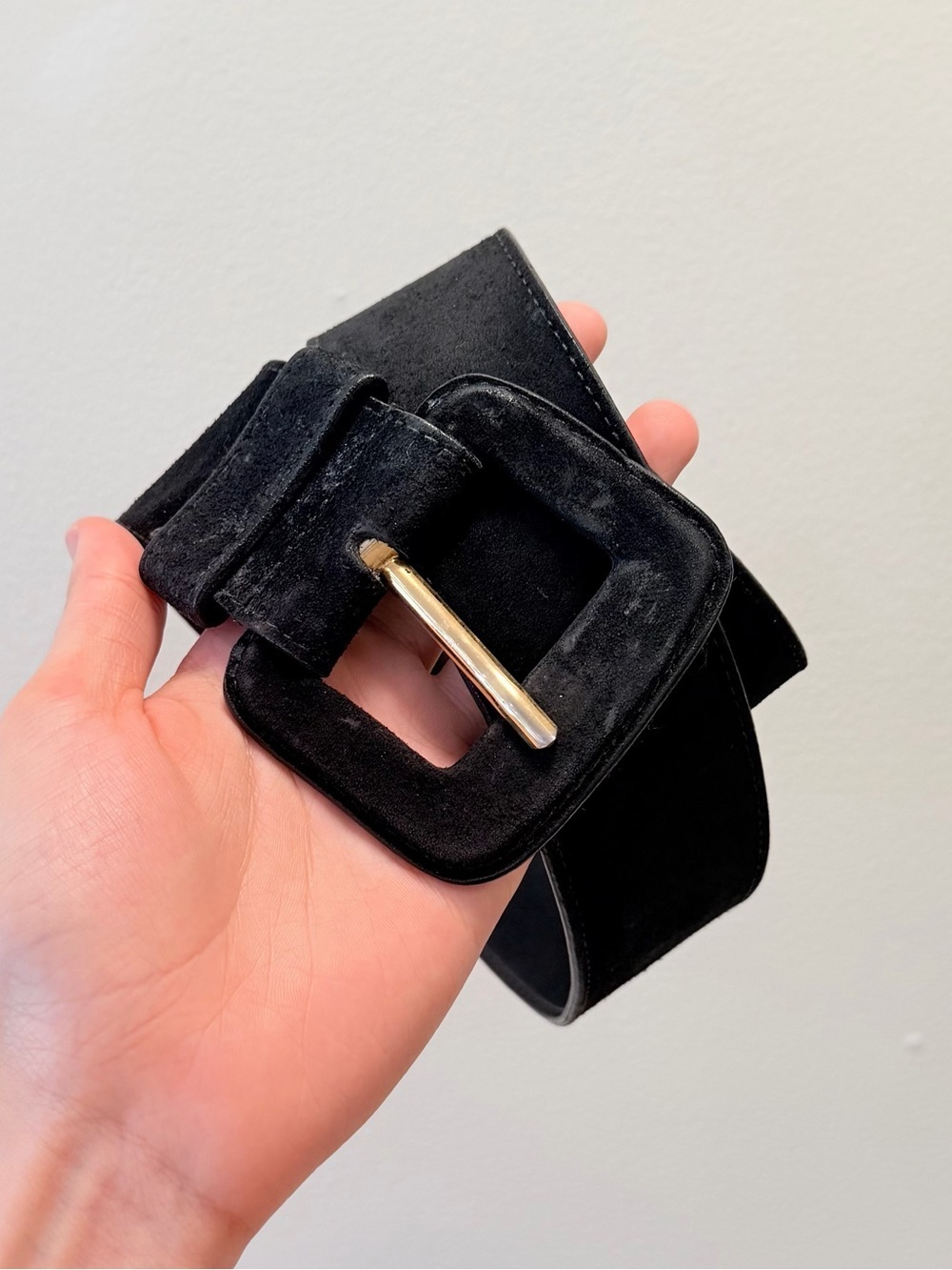 Bally Vintage Women’s Suede Square Buckle Belt